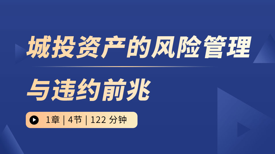 城投资产的风险管理与违约前兆